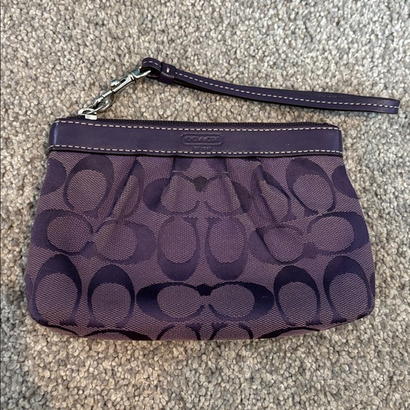 Coach purple Signature Duffle Shoulder Bag with matching wristlet F15067 - Picture 13 of 16